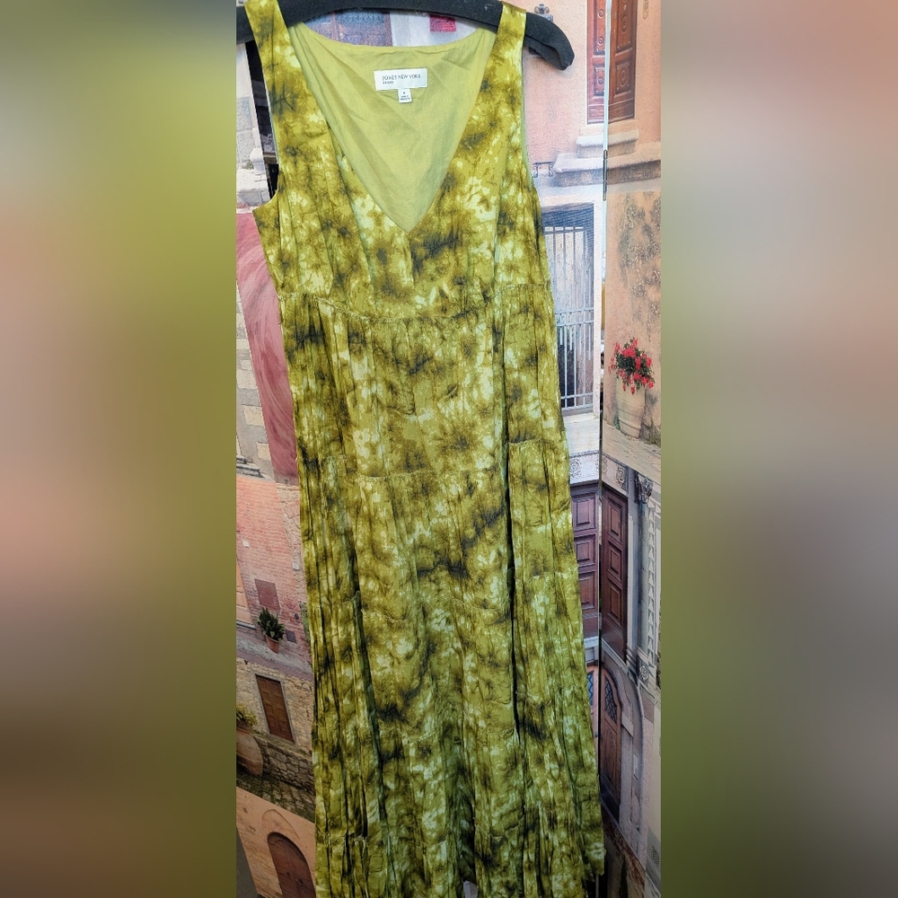 Jones New York Olive Tie-Dye Maxi Dress